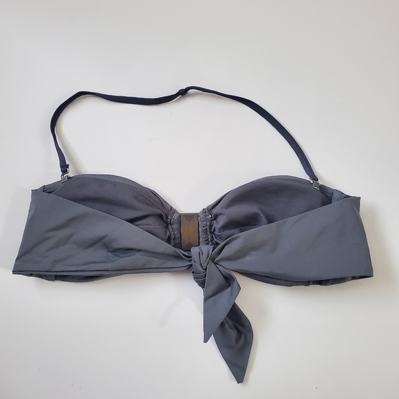 KENNETH COLE NY Bikini Top Gray Faceted Smokey Faux Stones Beachy Poolside Party - Picture 3 of 6